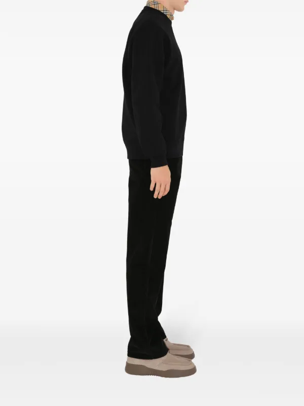 Burberry check-patch Cotton Sweatshirt | Black | FARFETCH