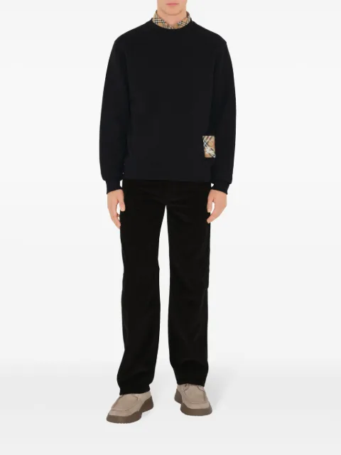BURBERRY 체크 패치 면 스웨트셔츠