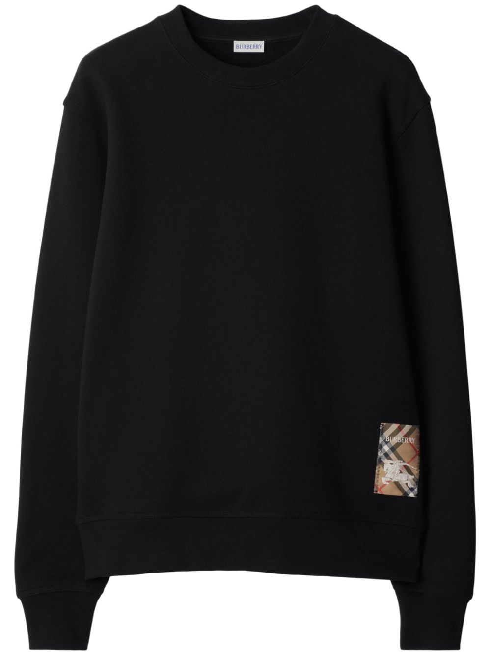 Burberry check-patch cotton sweatshirt – Black