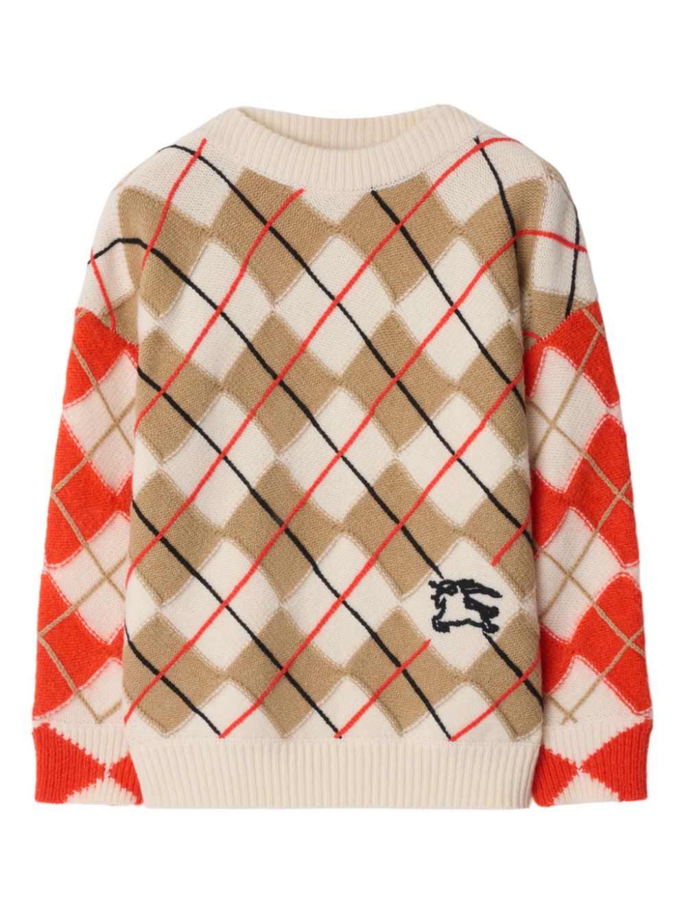 Burberry Kids Argyle Wool Sweater Neutrals FARFETCH