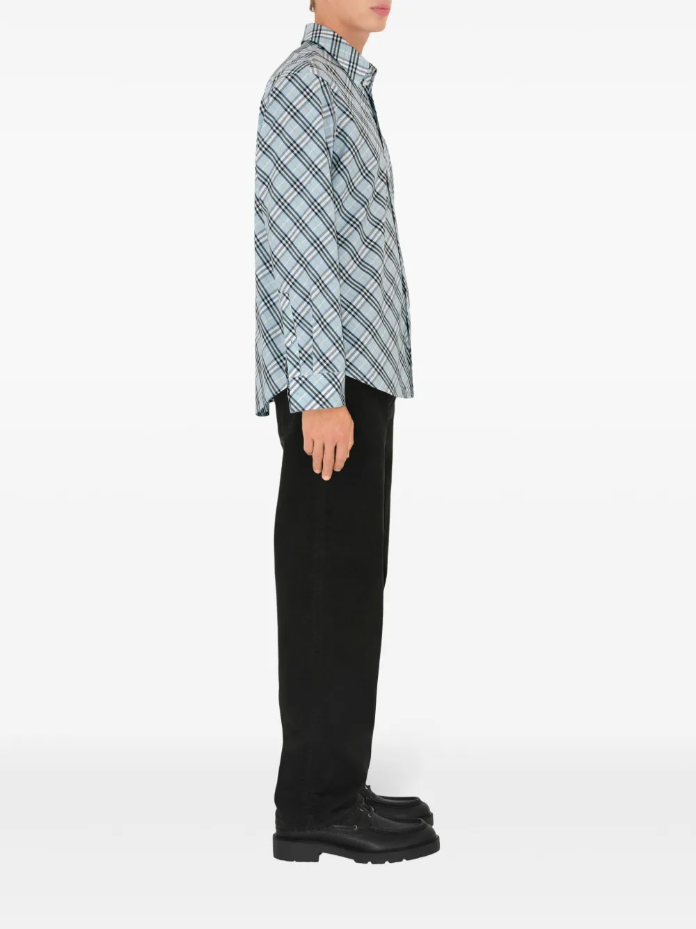 Burberry Geruit overhemd Blauw
