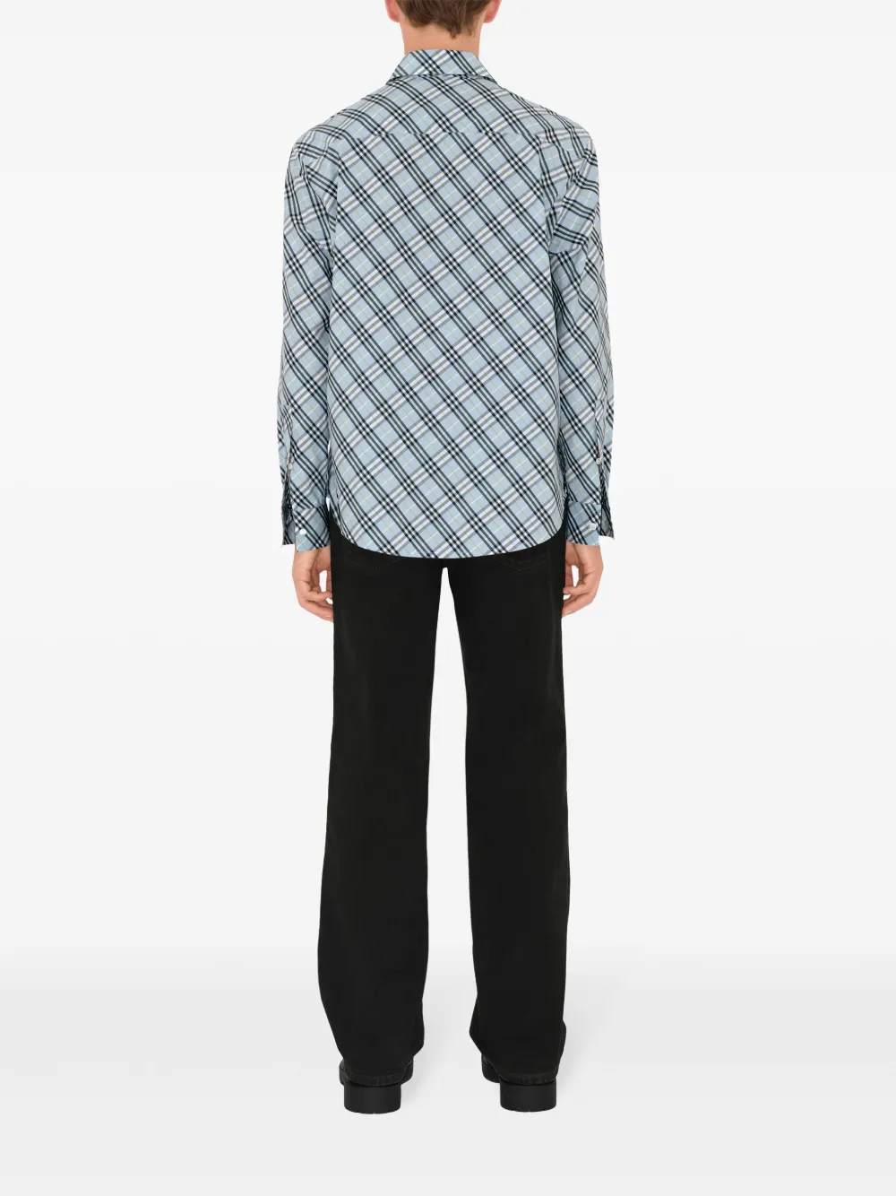 Burberry Geruit overhemd Blauw