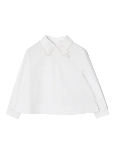 Burberry Kids embroidered-collar shirt 