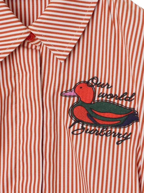BURBERRY キッズ ストライプ ワンピース Burberry Kids ストライプ ワンピース | レッド | FARFETCH JP