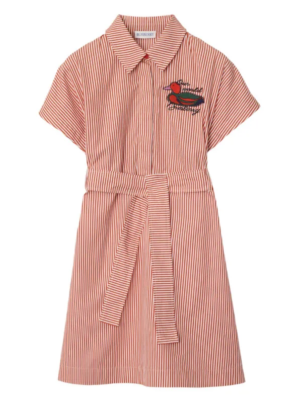 BURBERRY キッズ ストライプ ワンピース Burberry Kids ストライプ ワンピース | レッド | FARFETCH JP