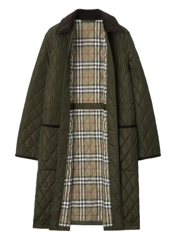 Burberry キルティング カーコート | グリーン | FARFETCH JP