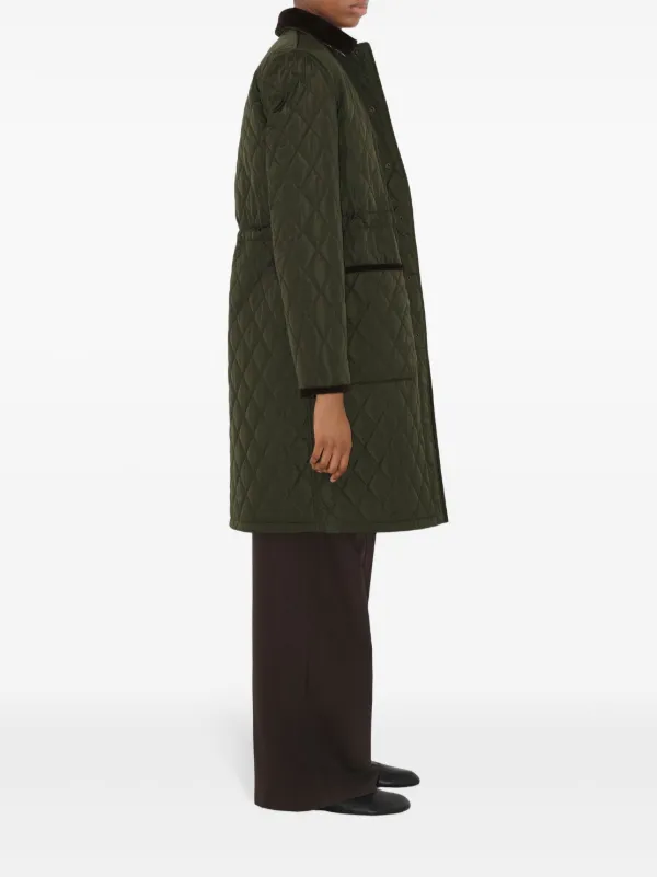 Burberry キルティング カーコート | グリーン | FARFETCH JP