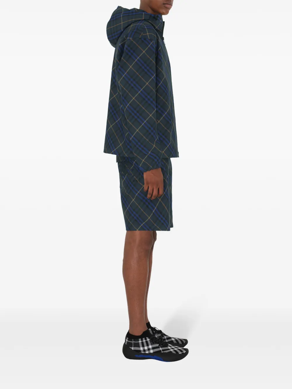 Burberry Geruit jack Blauw