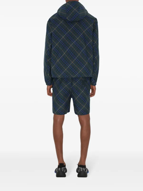 Burberry チェック ジャケット | ブルー | FARFETCH JP