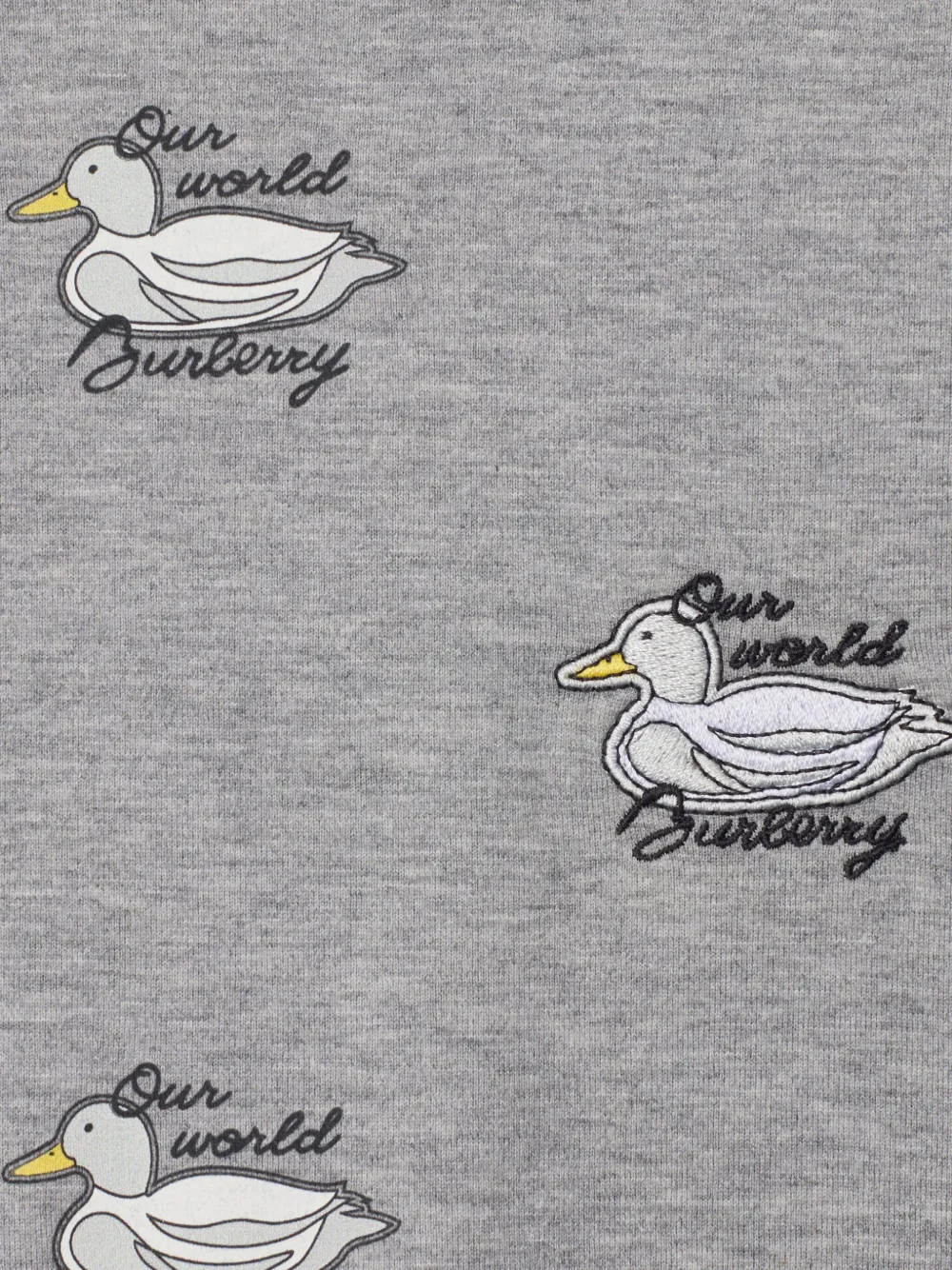 Burberry Kids Duck katoenen T-shirt Grijs