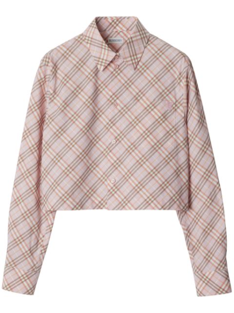 Cheap Burberry Vintage Check cropped shirt Women