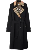 Burberry Long Check trench coat - Black