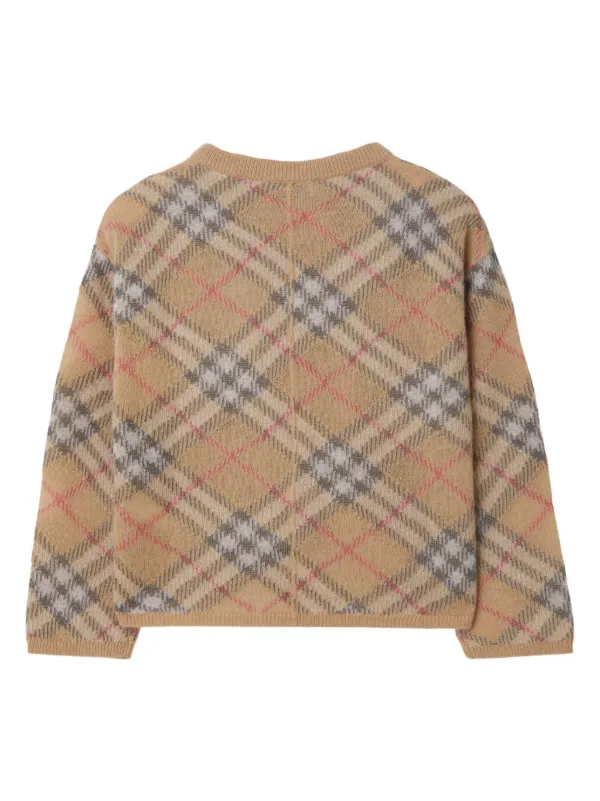 Burberry Kids Check Cardigan | Neutrals | FARFETCH ID