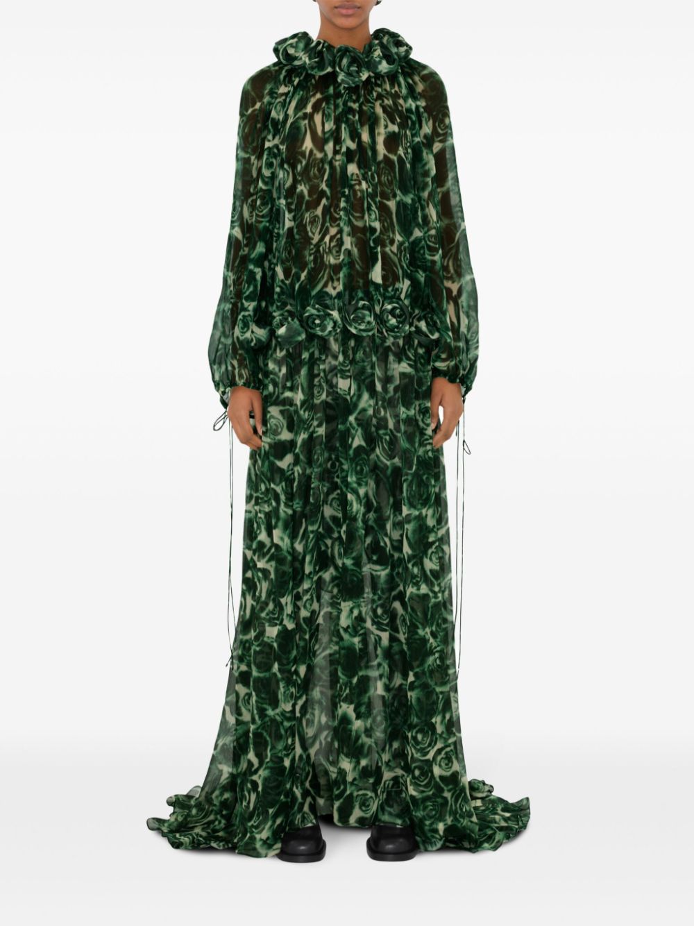 Burberry rose silk maxi dress - Groen