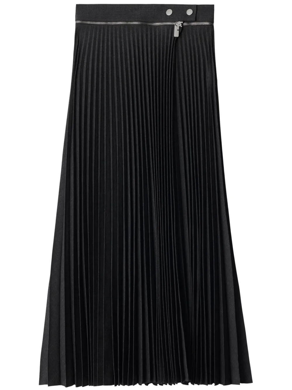 Burberry Pleated Mid-length Skirt With Fitted Waistband In Brisk