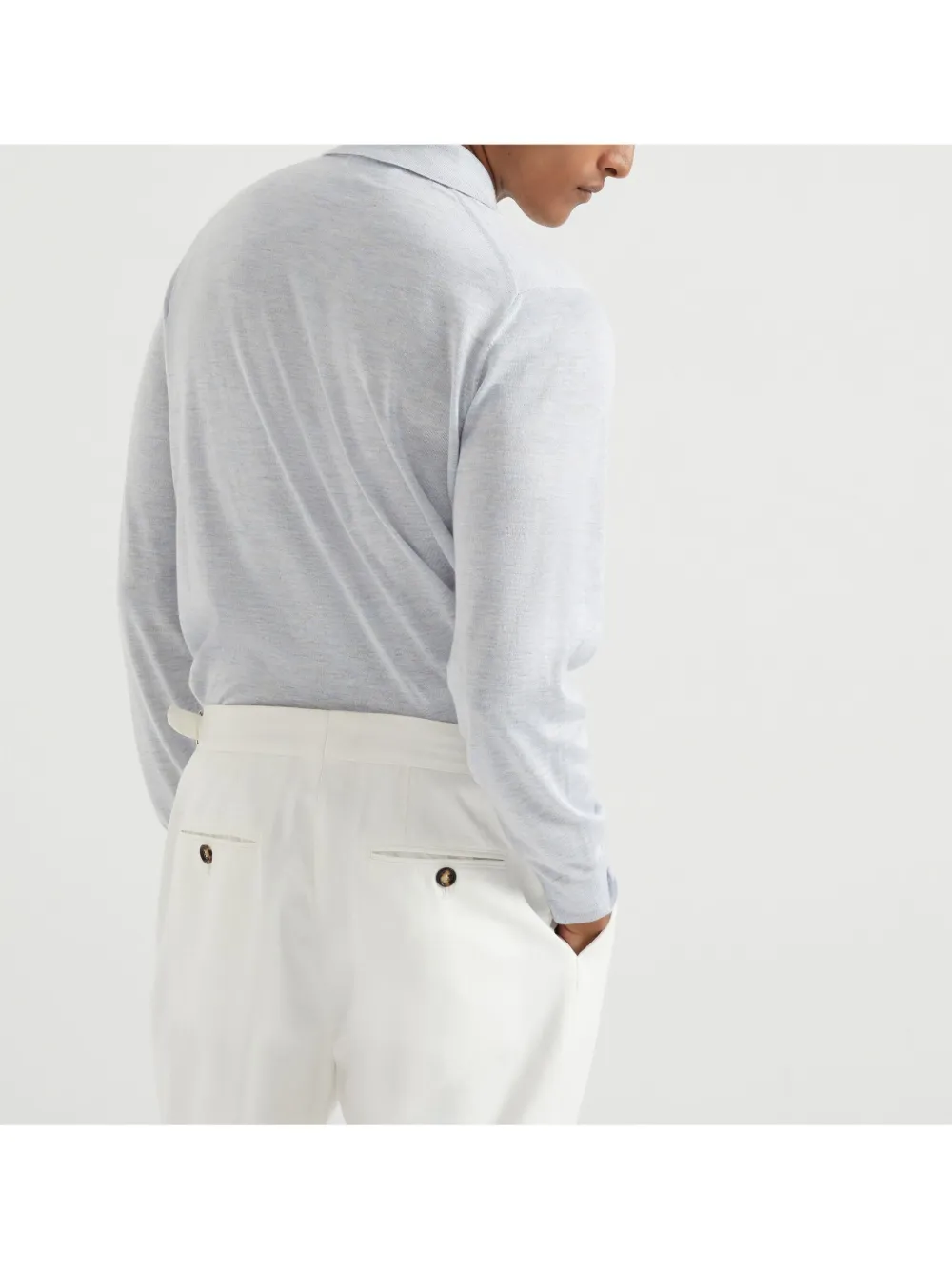 Brunello Cucinelli Gebreid poloshirt Grijs