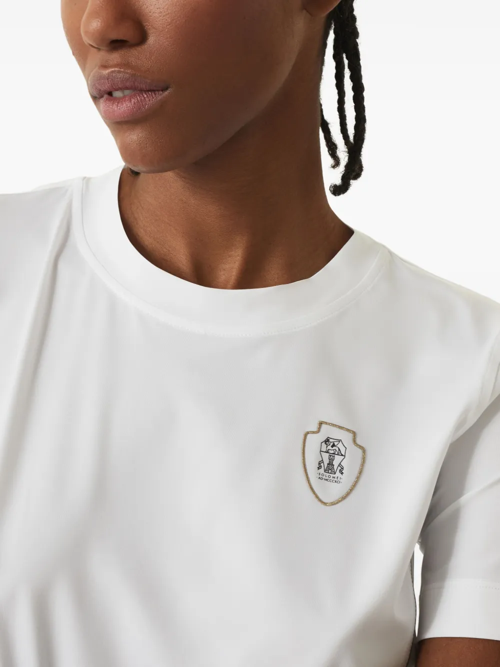 Brunello Cucinelli T-shirt met logopatch Wit