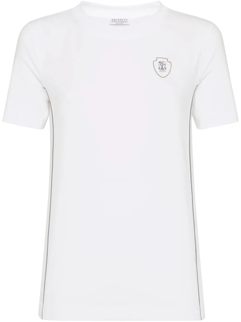 Brunello Cucinelli logo-patch t-shirt | White | Image 1