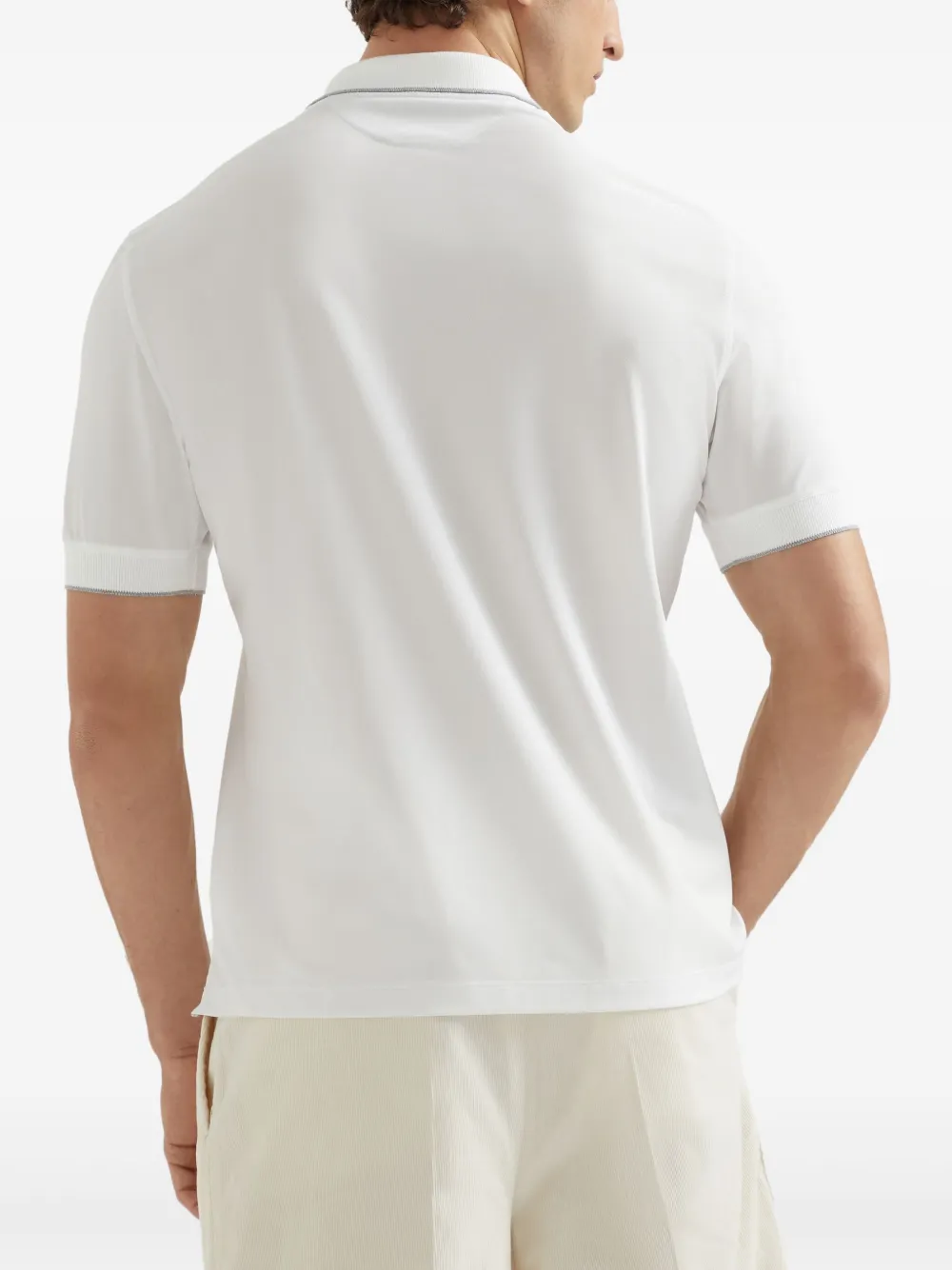 Brunello Cucinelli Katoenen poloshirt met logo Wit