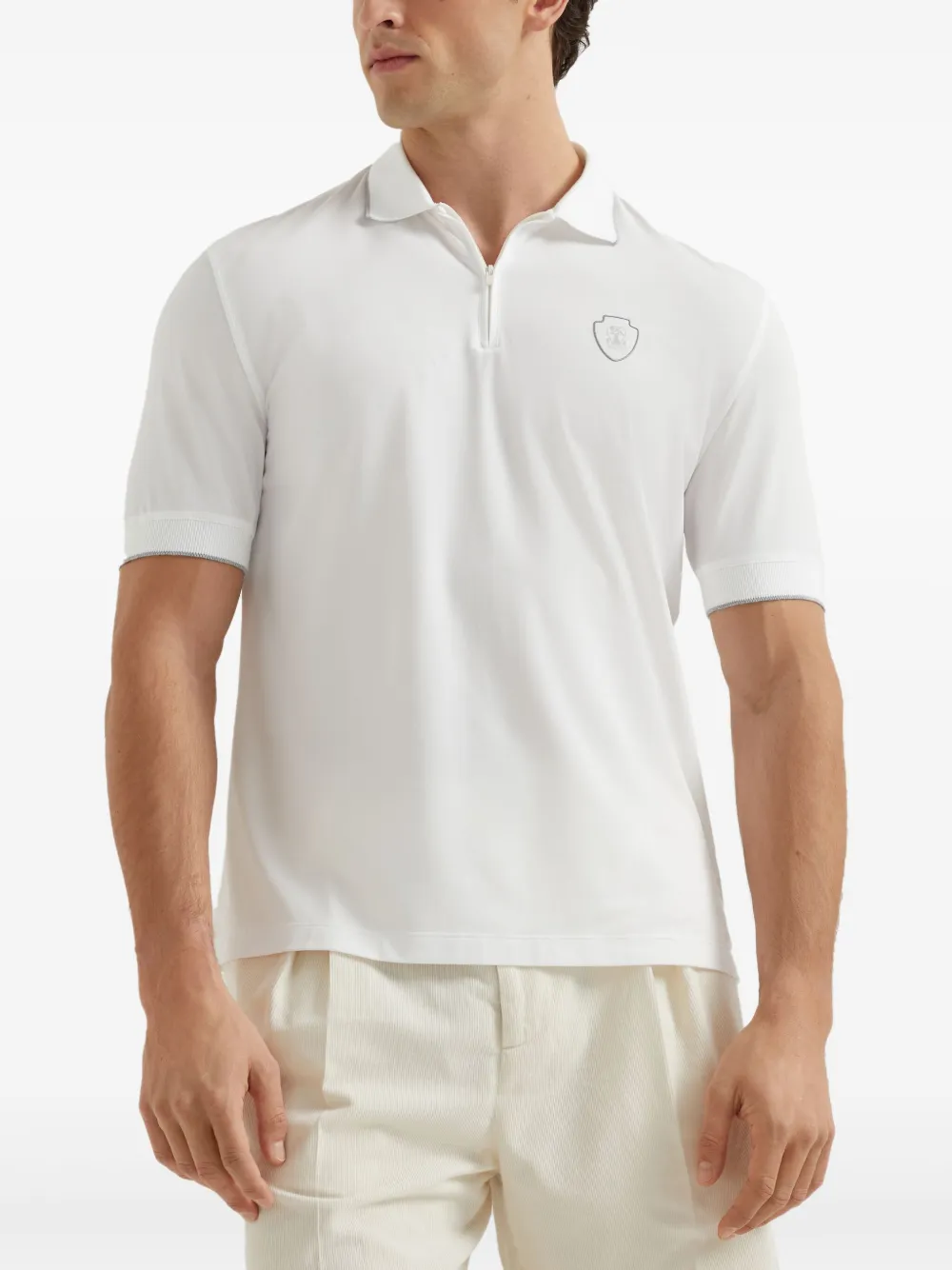 Brunello Cucinelli Katoenen poloshirt met logo Wit