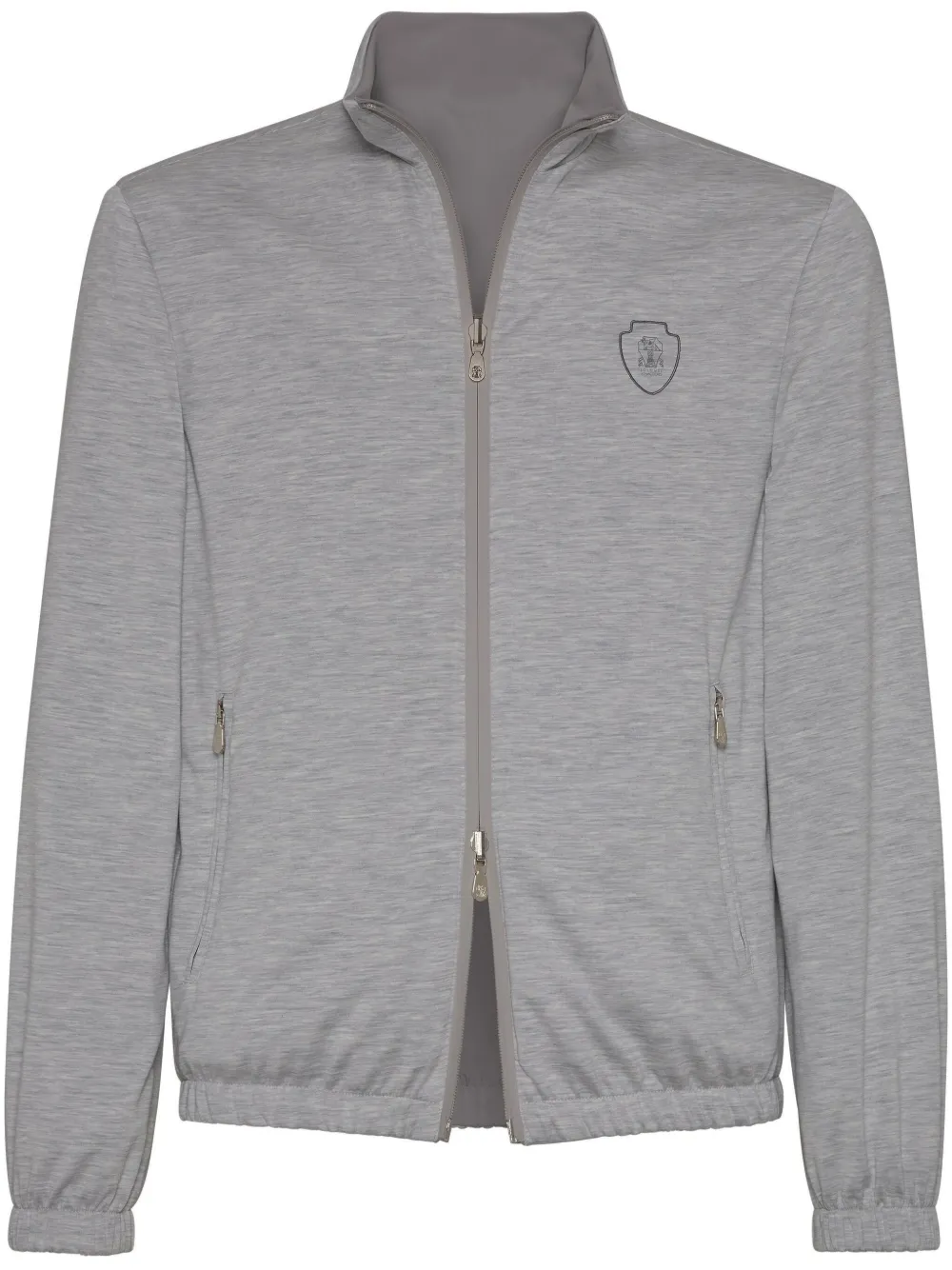 Brunello Cucinelli badge-detail jacket | Grey | Image 1