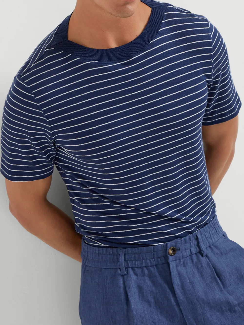 Brunello Cucinelli Gestreept T-shirt met korte mouwen Blauw