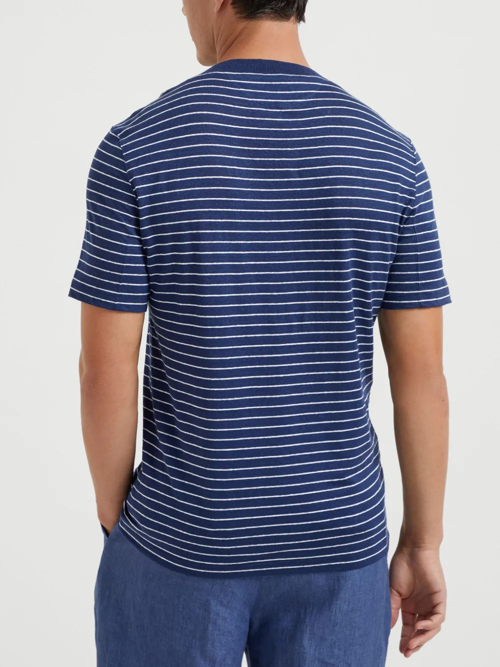Brunello Cucinelli Gestreept T-shirt met korte mouwen Blauw