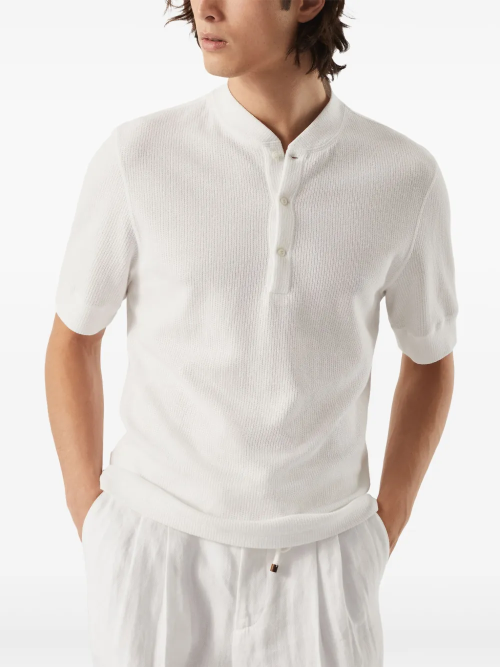 Brunello Cucinelli Poloshirt met korte mouwen Wit