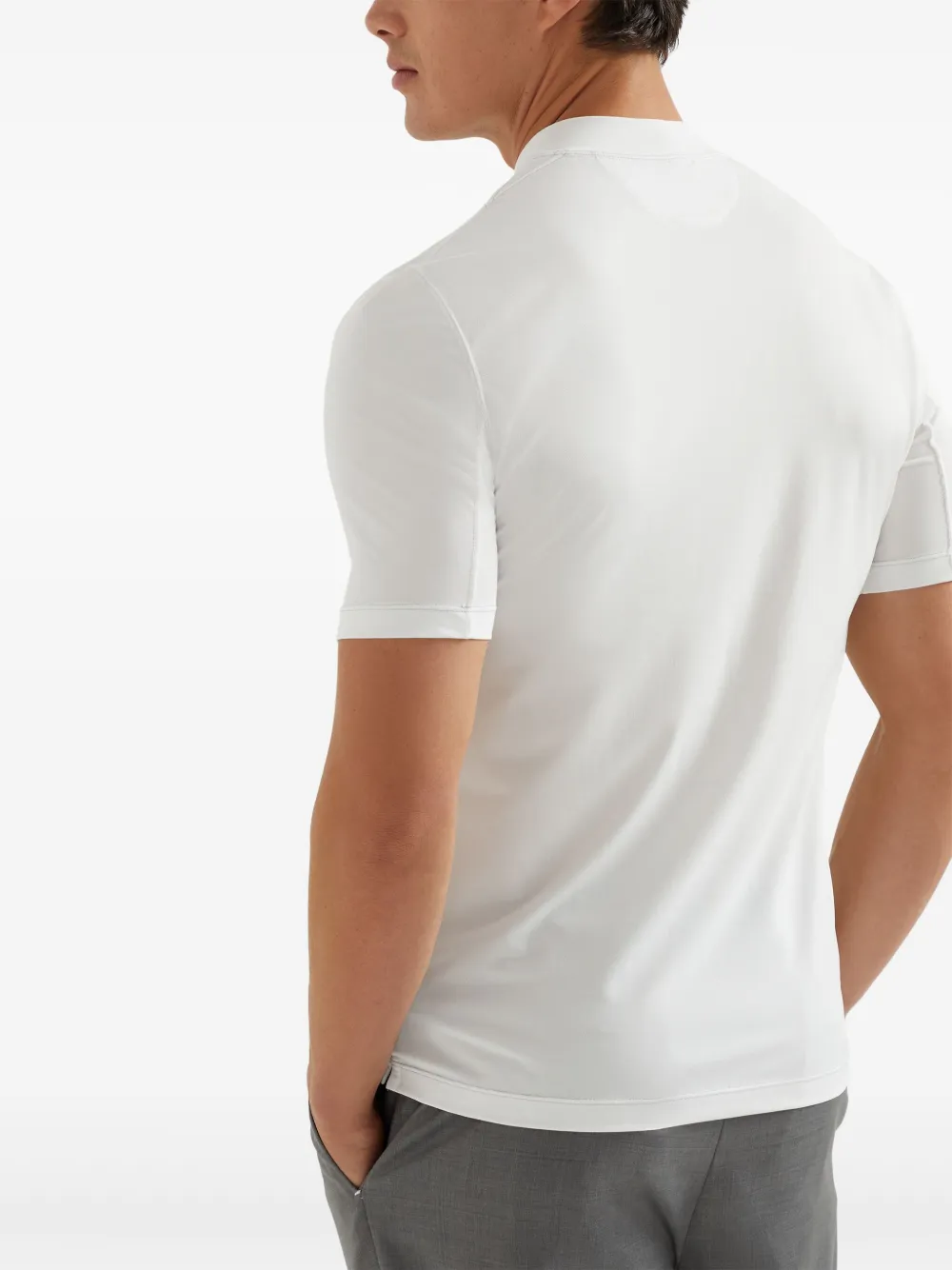 Brunello Cucinelli T-shirt met logo-applicatie Wit
