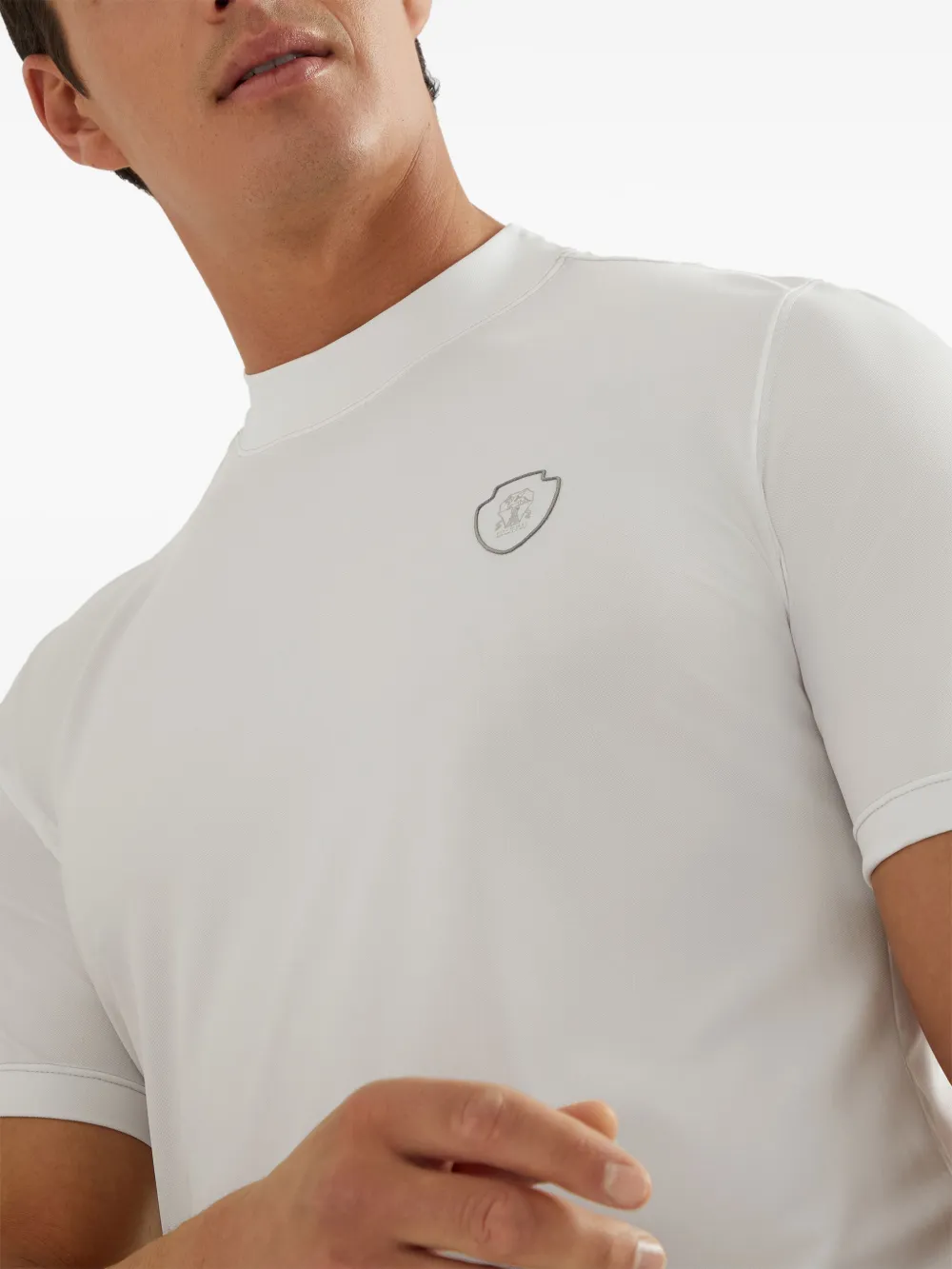 Brunello Cucinelli T-shirt met logo-applicatie Wit