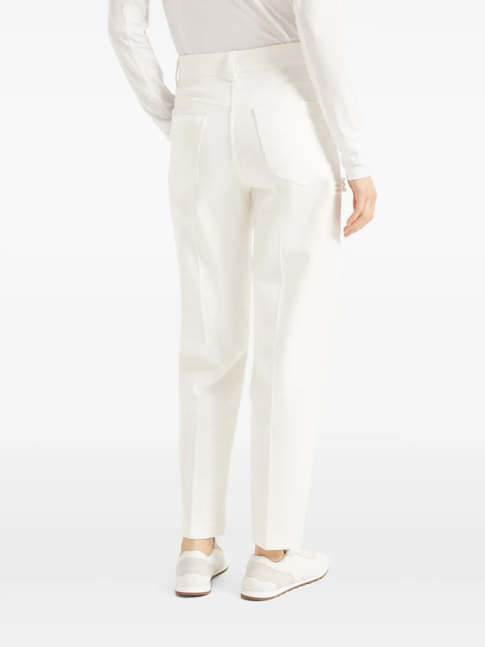 Brunello Cucinelli Pantalon met logopatch Wit