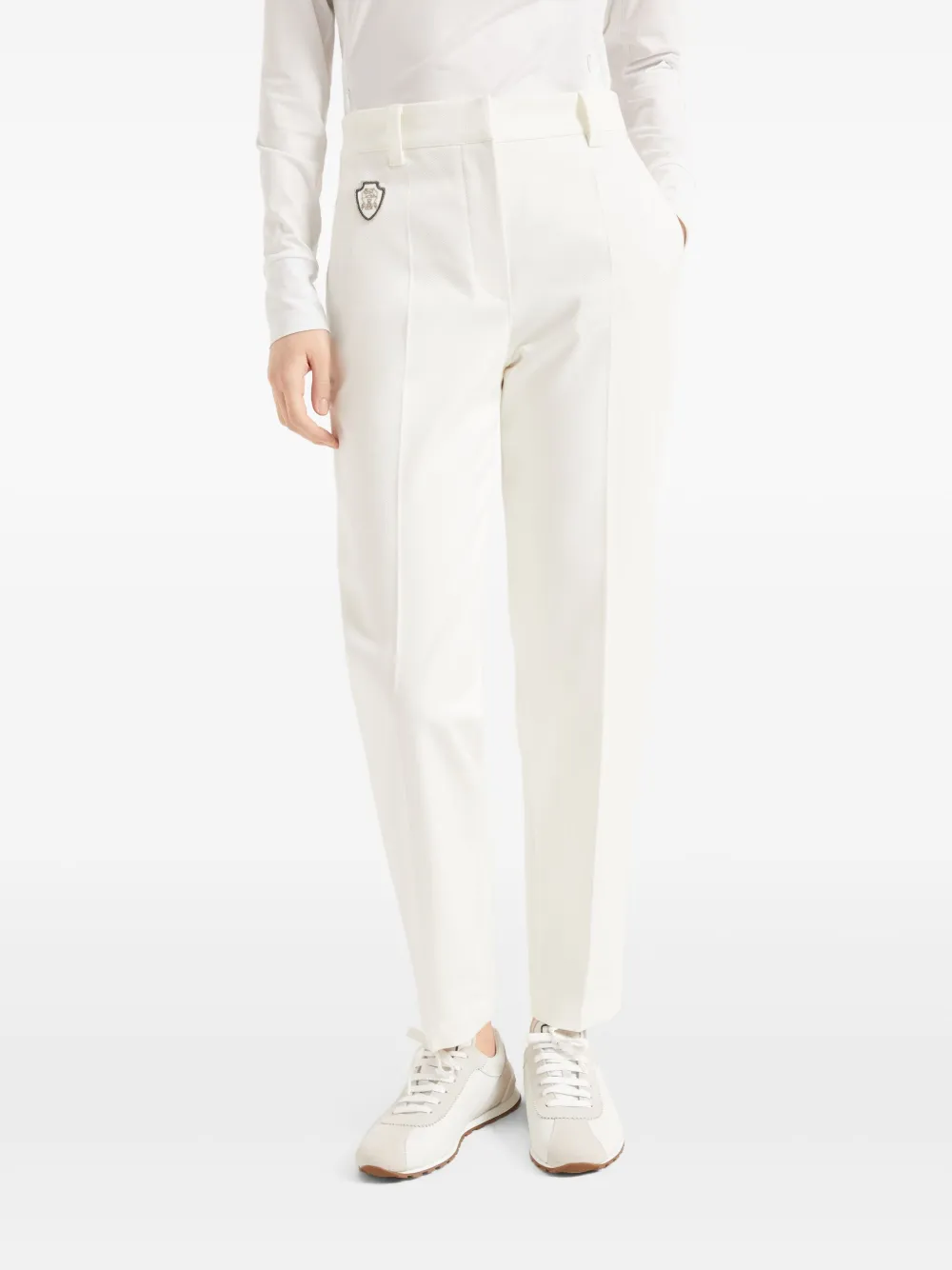 Brunello Cucinelli Pantalon met logopatch Wit