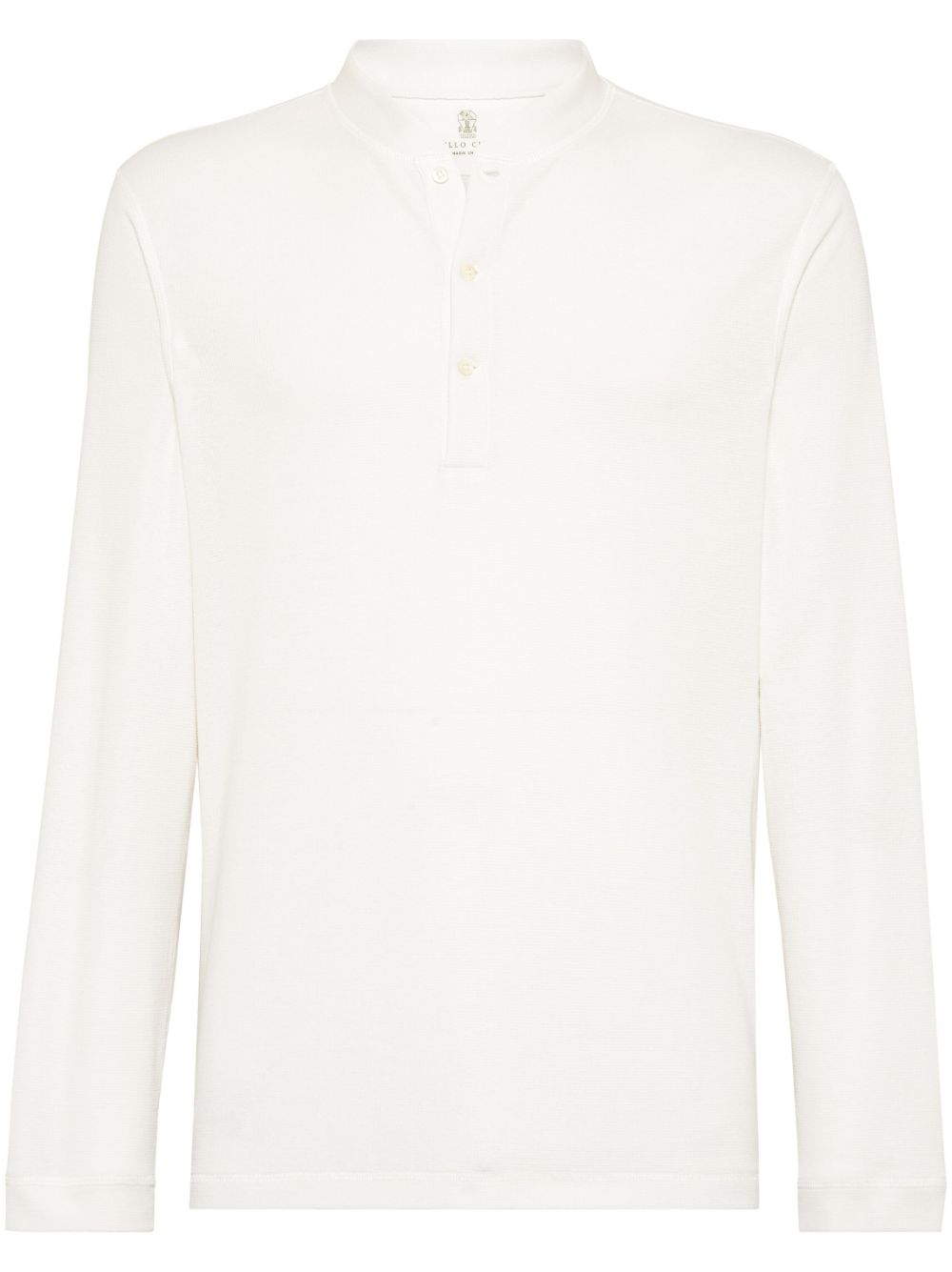 Brunello Cucinelli long-sleeved Henley T-shirt - White