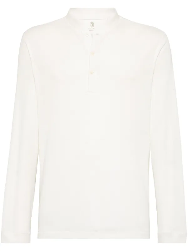 【送料込】BRUNELLO CUCINELLI ヘンリーネックTシャツ メンズ 向け パール ヘンリーネック Tシャツ | Brunello Cucinelli