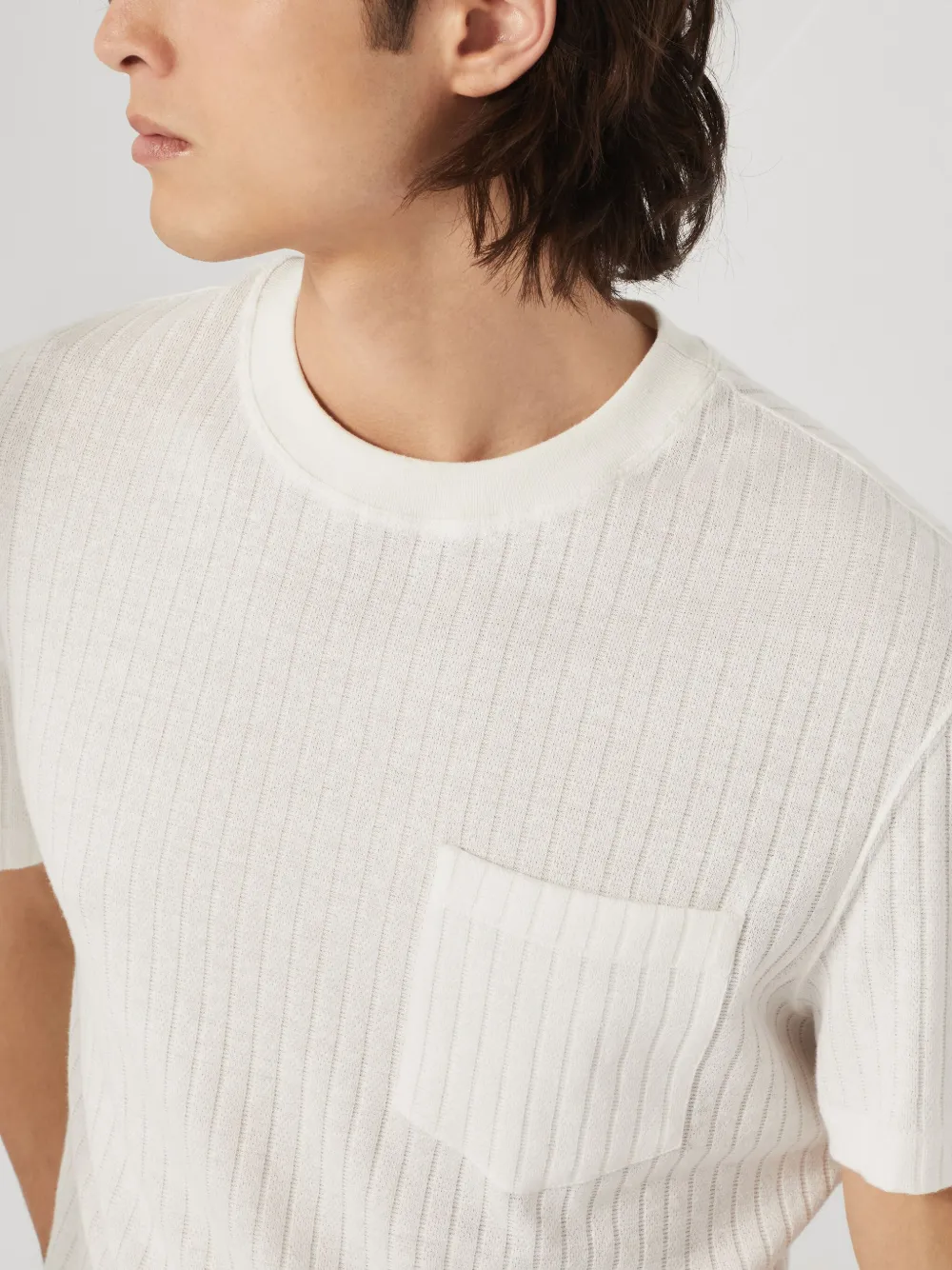 Brunello Cucinelli Geribbeld T-shirt met ronde hals Wit