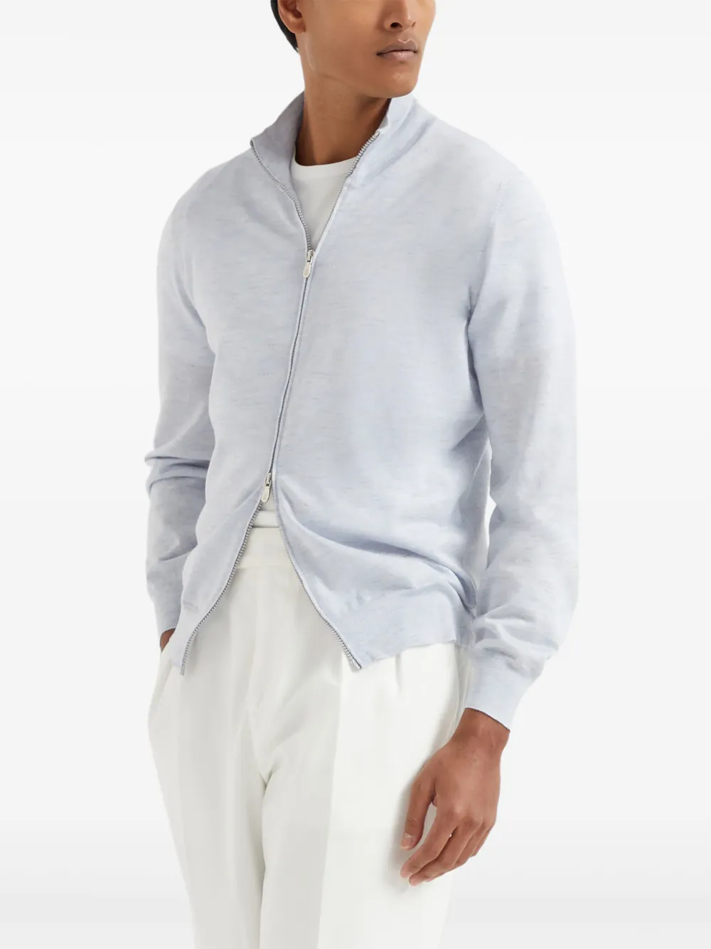 Brunello Cucinelli Vest met rits Blauw