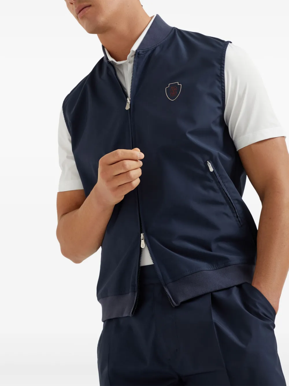 Brunello Cucinelli Nylon top Blauw