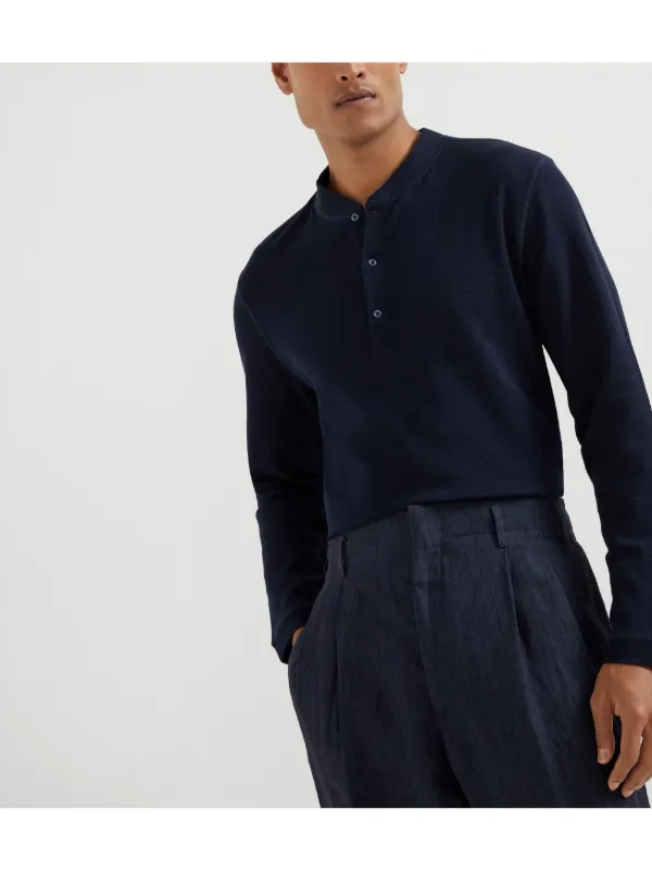 Brunello Cucinelli ロングスリーブ ポロシャツ | ブルー | FARFETCH JP