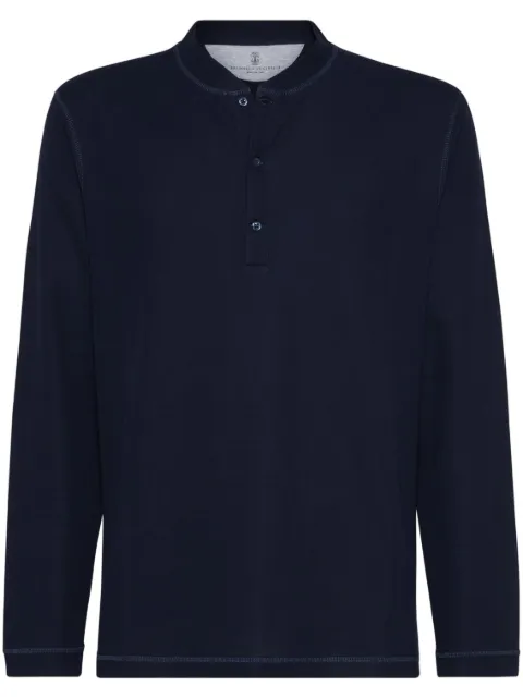 Brunello Cucinelli playera tipo polo manga larga