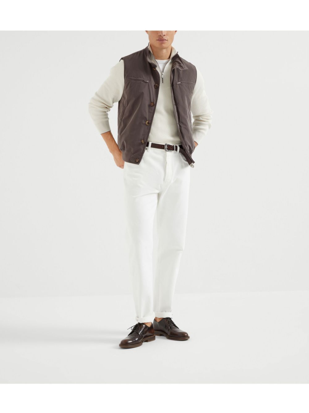 Brunello Cucinelli Gilet met knopen - Bruin