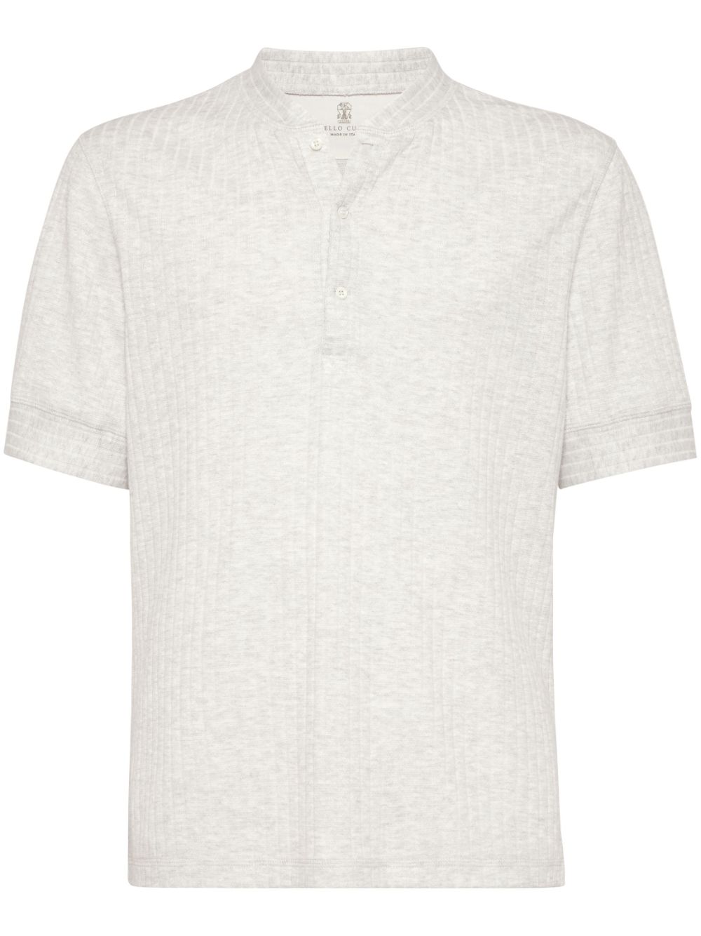 Brunello Cucinelli ribbed v-neck t-shirt - Grey