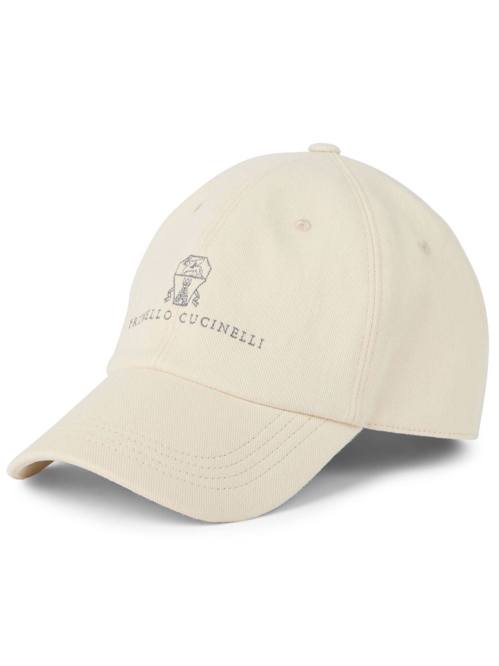 Brunello Cucinelli logo-embroidered cap - Neutrals