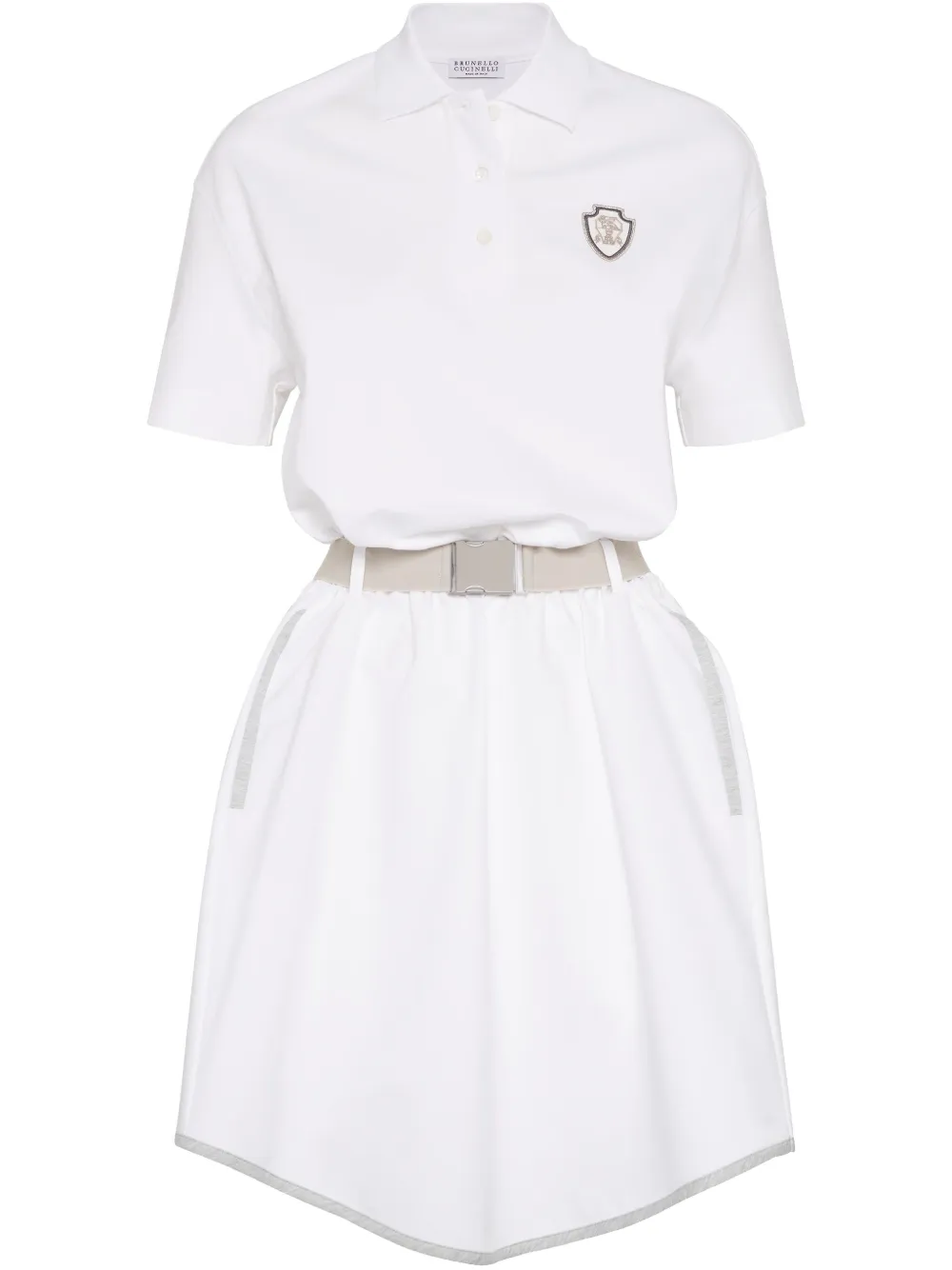 Brunello Cucinelli cotton-blend polo dress | White | Image 1