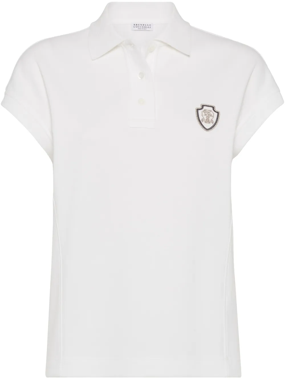 Brunello Cucinelli Poloshirt met logopatch Wit