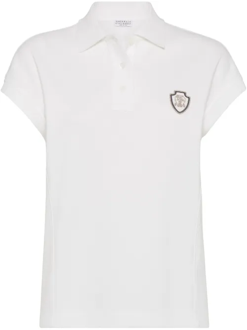 Polo à patch logo - Brunello Cucinelli - Modalova