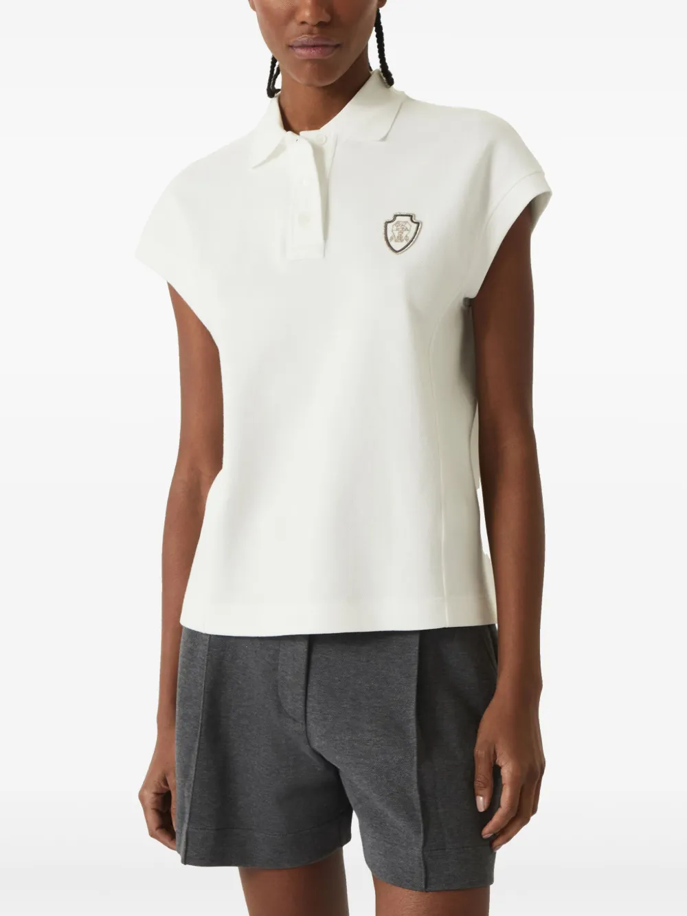 Brunello Cucinelli Poloshirt met logopatch Wit
