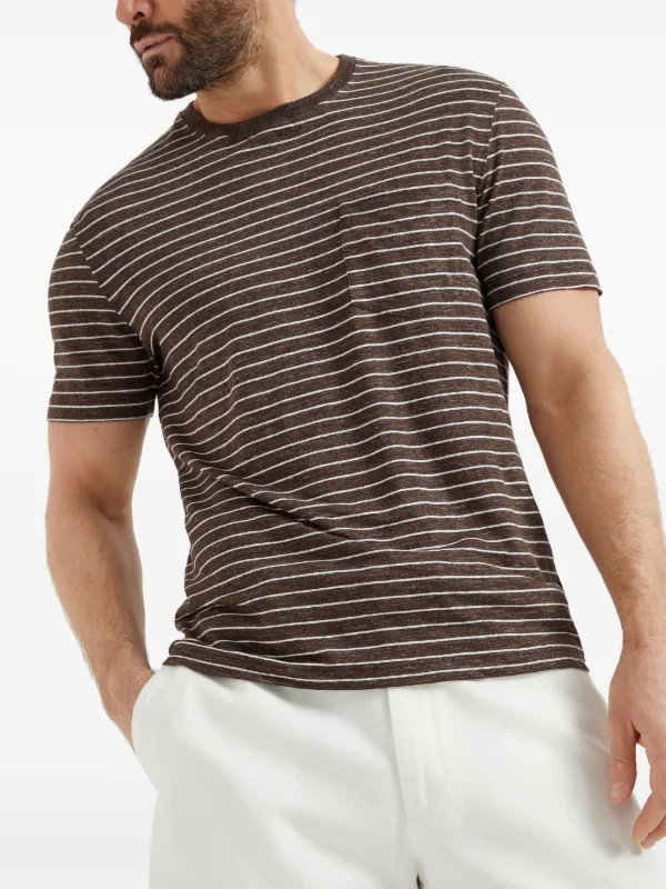 Tシャツ・カットソー Brunello Cucinelli Red Striped T-Shirt 251BL929T609-C7048-R.jpeg?_i=AG