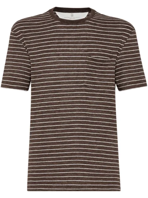Brunello Cucinelli playera con motivo de rayas