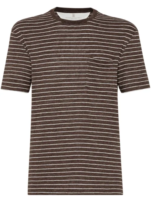 T-shirt à rayures - Brunello Cucinelli - Modalova
