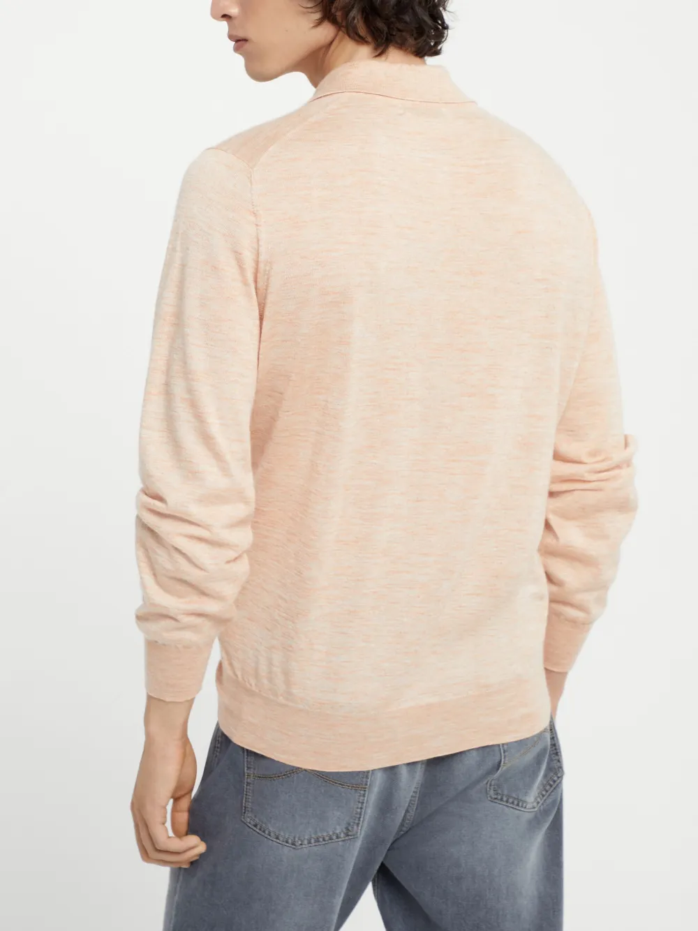 Brunello Cucinelli Gebreid poloshirt van kasjmier-zijde Oranje